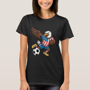 Funny Dabbing Ld Eagle Usa Soccer - Usa Flag Socce T-Shirt