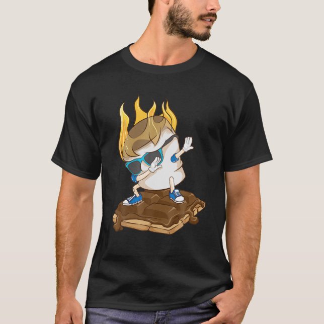Funny Dabbing Marshmallow Smores | Cool Camping Da T-Shirt (Front)