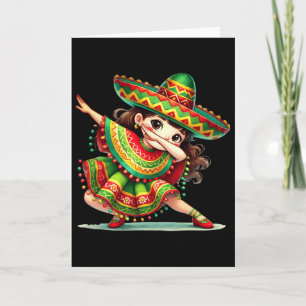 Funny Dabbing Mexican Girls Cinco De Mayo Poncho S Card