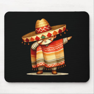 Funny dabbing mexican poncho sombrero cinco de may mouse pad