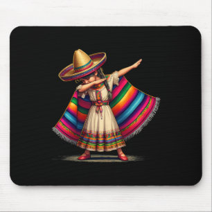 Funny Dabbing Mexican Poncho Sombrero Cinco De May Mouse Pad