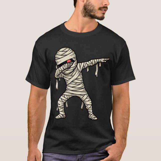 Funny Dabbing Mummy Streetwear Halloween Tee Scary (Front)
