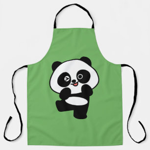 Funny Dabbing Panda Cute Animal Dance Design Apron
