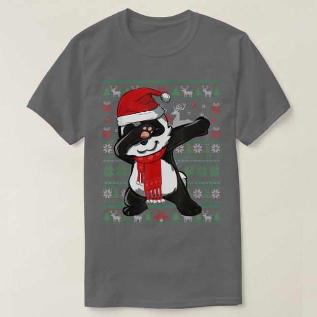 Funny Dabbing Panda Ugly Christmas Sweater Party C (Design Front)