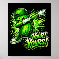 Funny dabbing pickle green vegetable man woman