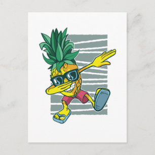 Funny Dabbing Pineapple Cartoon Teen Graphics Postcard