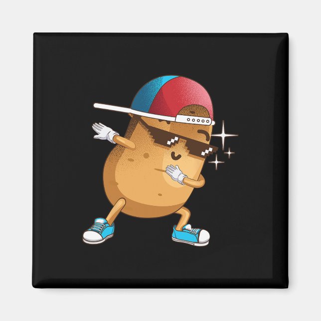 Funny Dabbing Potato Gift Cool Dancing Spuds Hip-h Magnet (Front)