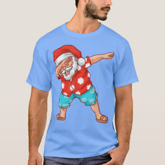 Funny Dabbing Santa Beach Hawaiian Xmas In July Su T-Shirt