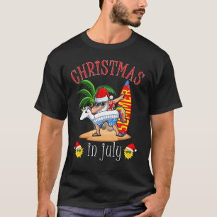 Funny Dabbing Santa Christmas in July Santa Hawaii T-Shirt