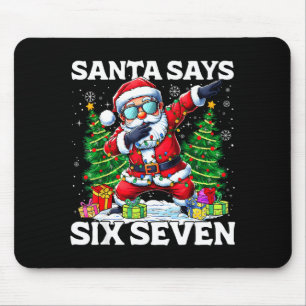 Funny Dabbing Santa Says Six Seven 67 Meme Christm Mouse Pad