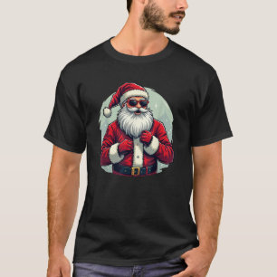 Funny Dabbing Santa Xmas Lights Girls Boys Christm T-Shirt