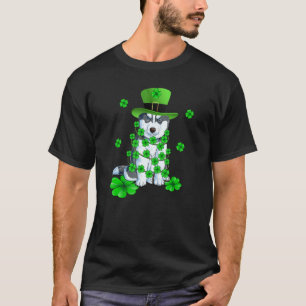 Funny Dabbing Siberian Husky St Patrick's Day T-Shirt