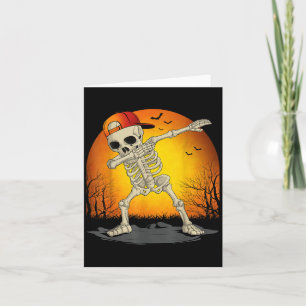 Funny Dabbing Skeleton Skull Halloween For Kids Bo Card
