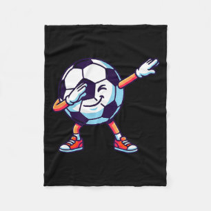 Funny Dabbing Soccer Ball Cartoon Sport Gift Kids Fleece Blanket