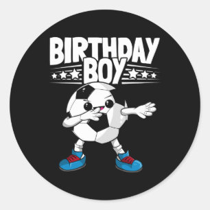 Funny Dabbing Soccer Birthday Boy Kids Boys Annive Classic Round Sticker