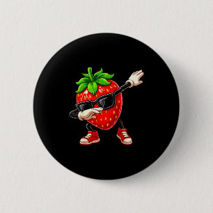 Funny Dabbing Strawberry Summer Fruit Lover Men Wo 6 Cm Round Badge