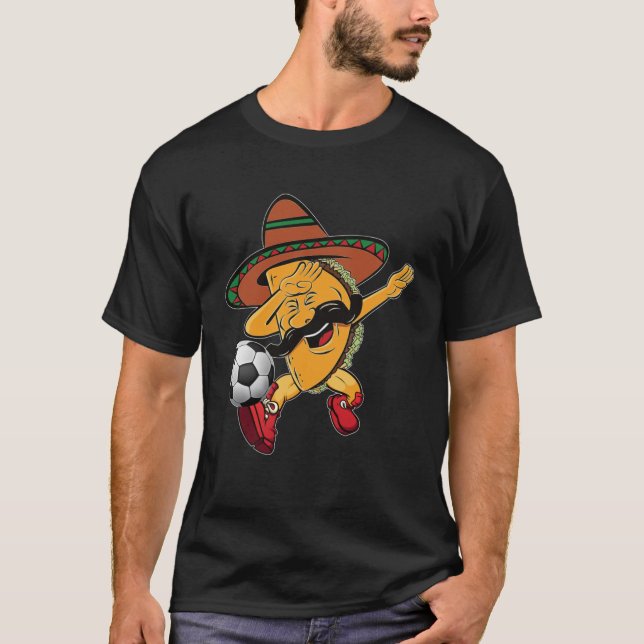 Funny Dabbing Taco Soccer Ball Sports Lover Cinco  T-Shirt (Front)