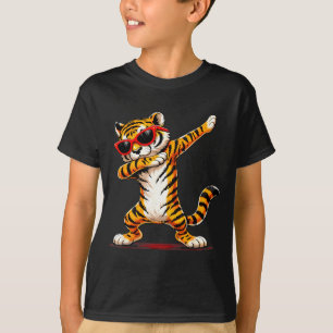 Funny Dabbing Tiger Wearing Sunglasses Artwork T-Shirt