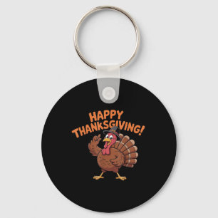 Funny Dabbing Turkey Thanksgiving Day Pilgrim Boys Key Ring