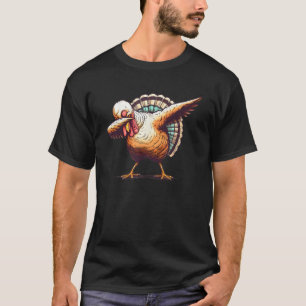 Funny Dabbing Turkey Thanksgiving Day Pilgrim Boys T-Shirt