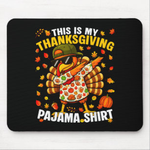 Funny Dabbing Turkey Thanksgiving Pajamas Pjs Srts Mouse Pad