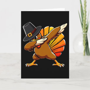 Funny Dabbing Turkey Thanksgiving Turkey Dabbing B Card