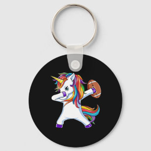 Funny Dabbing Unicorn American Football Gift For G Key Ring