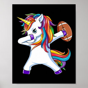 Funny Dabbing Unicorn American Football Gift For G Poster