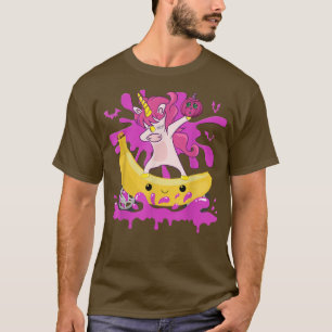 Funny Dabbing Unicorn Riding Banana Bike Halloween T-Shirt