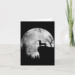 Funny Dachshund And Moon Halloween Dog Lover Card