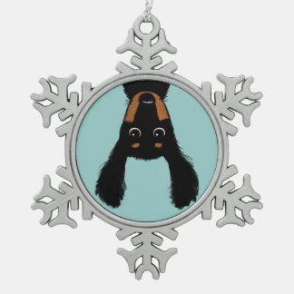 Funny Dachshund Christmas Humorous Dog Holiday Snowflake Pewter Christmas Ornament