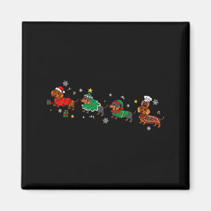 Funny Dachshund Christmas Parade  Magnet