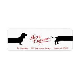 Funny dachshund Christmas return label