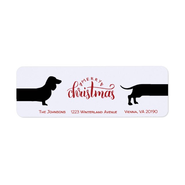 Funny dachshund Christmas return label (Front)