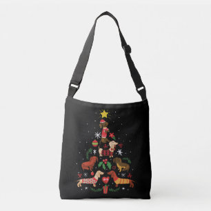 Funny Dachshund Christmas Tree Crossbody Bag