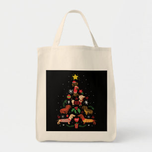 Funny Dachshund Christmas Tree Tote Bag