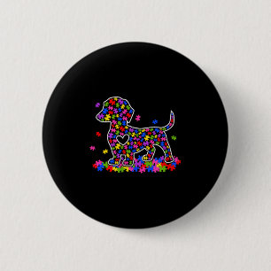 Funny dachshund dog autism awareness puppy lover 6 cm round badge