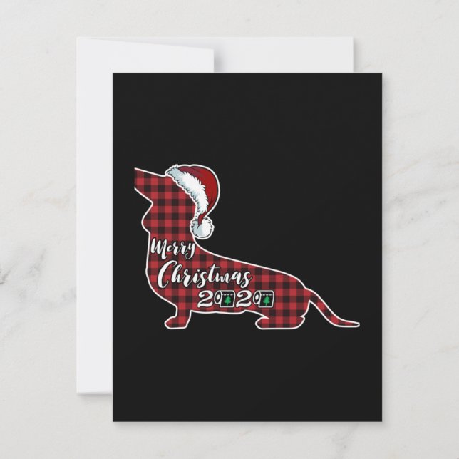 Funny Dachshund Dog Christmas Card (Front)