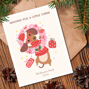 Funny Dachshund Dog Christmas Holiday Card