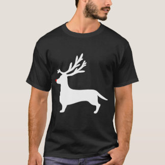 Funny Dachshund Dog Christmas Reindeer Antlers T-Shirt