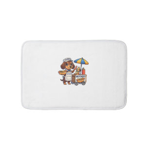 Funny Dachshund Dog Doxie Sausage Hotdog Sandwich  Bath Mat