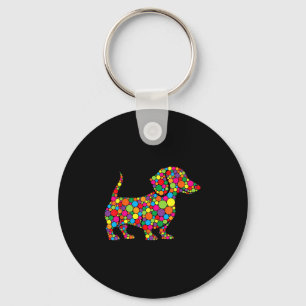 Funny Dachshund Dog Lovers Polka Dot Happy Dot Day Key Ring