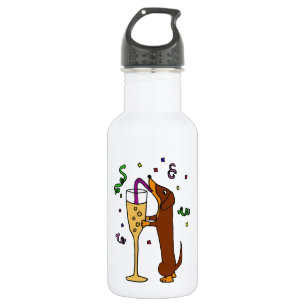Funny Dachshund Dog Party Cartoon 532 Ml Water Bottle