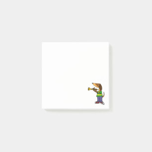 Funny Dachshund Dog Playing Clarinet Post-it Notes