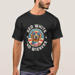 Funny Dachshund Dog Red White Wiener Retro Doxie 4 T-Shirt