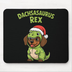 Funny Dachshund Dog T-rex Costume Christmas Kids B Mouse Pad