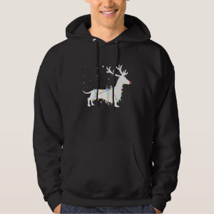 Funny Dachshund Dog Tree Christmas Lights Xmas Paj Hoodie