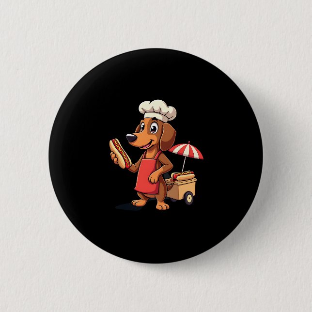 Funny Dachshund Dog Weenie Sausage Hotdog Sandwich 6 Cm Round Badge (Front)