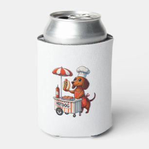 Funny Dachshund Dog Weenie Sausage Hotdog Sandwich Can Cooler