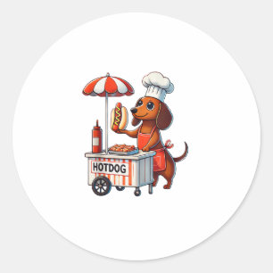 Funny Dachshund Dog Weenie Sausage Hotdog Sandwich Classic Round Sticker